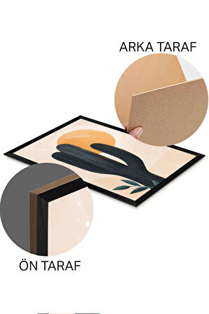 3 Parça Siyah Çerçeve Görünümlü Mdf Tablo Seti - Set 6