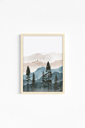 Gerçek Ahşap Çerçeveli 3 Parça 3D Poster Tablo Seti - ERSY3SET8