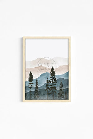 Gerçek Ahşap Çerçeveli 3 Parça 3D Poster Tablo Seti - ERSY3SET17