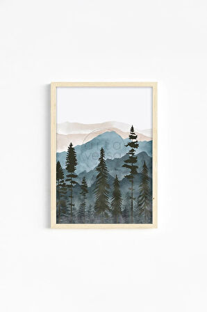 Gerçek Ahşap Çerçeveli 3 Parça 3D Poster Tablo Seti - ERSY3SET17