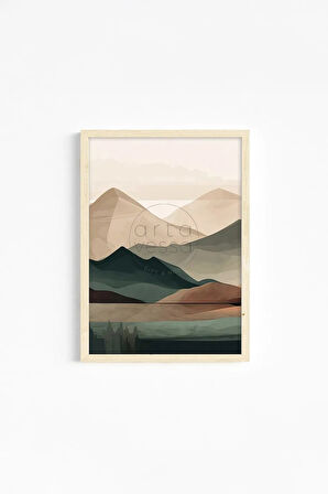 Gerçek Ahşap Çerçeveli 3 Parça 3D Poster Tablo Seti - ERSY3SET18