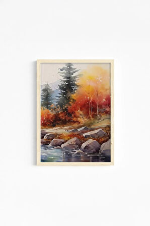 Gerçek Ahşap Çerçeveli 3 Parça 3D Poster Tablo Seti - ERSY3SET19