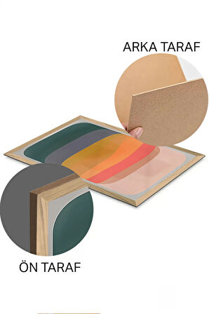 3 Parça Ahşap Çerçeve Görünümlü Mdf Tablo Seti - ERSYCRVSZ3SET1
