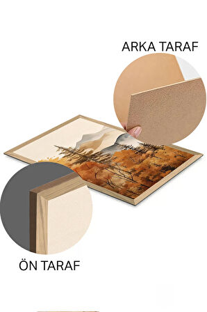 3 Parça Ahşap Çerçeve Görünümlü Mdf Tablo Seti - ERSYCRVSZ3SET4