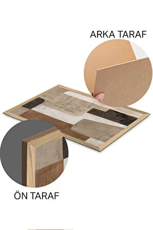 3 Parça Ahşap Çerçeve Görünümlü Mdf Tablo Seti - ERSYCRVSZ3SET12