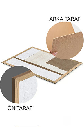 3 Parça Ahşap Çerçeve Görünümlü Mdf Tablo Seti - ERSYCRVSZ3SET13