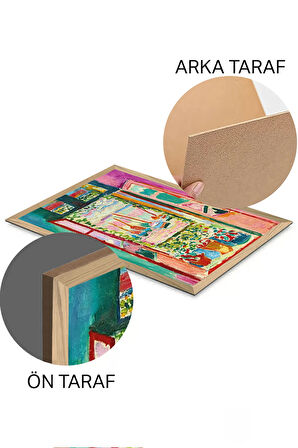 3 Parça Ahşap Çerçeve Görünümlü Mdf Tablo Seti - ERSYCRVSZ3SET14