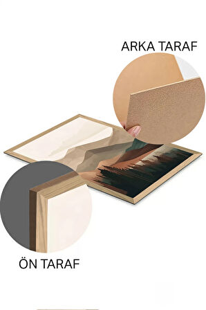 3 Parça Ahşap Çerçeve Görünümlü Mdf Tablo Seti - ERSYCRVSZ3SET18