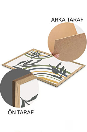 3 Parça Ahşap Çerçeve Görünümlü Mdf Tablo Seti - ERSYCRVSZ3SET20