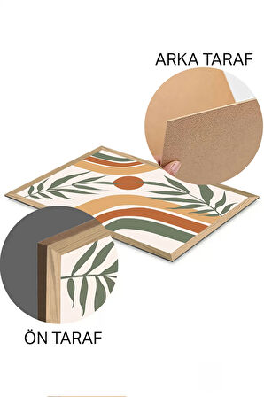 3 Parça Ahşap Çerçeve Görünümlü Mdf Tablo Seti - ERSYCRVSZ3SET23