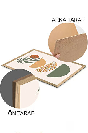 3 Parça Ahşap Çerçeve Görünümlü Mdf Tablo Seti - ERSYCRVSZ3SET25