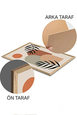 3 Parça Ahşap Çerçeve Görünümlü Mdf Tablo Seti - ERSYCRVSZ3SET26