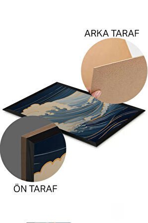 3 Parça Siyah Çerçeve Görünümlü MDF Poster Tablo Seti - Set 4