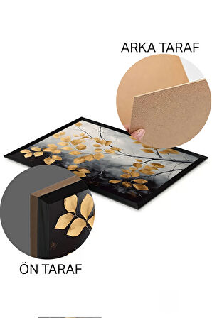 3 Parça Siyah Çerçeve Görünümlü MDF Poster Tablo Seti - Set 5