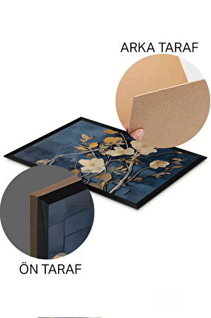 3 Parça Siyah Çerçeve Görünümlü MDF Poster Tablo Seti - Set 7