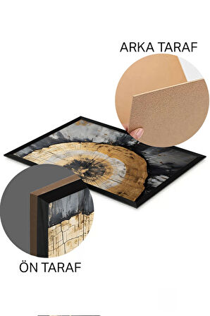 3 Parça Siyah Çerçeve Görünümlü MDF Poster Tablo Seti - Set 10