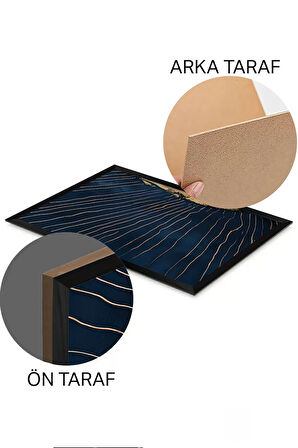3 Parça Siyah Çerçeve Görünümlü MDF Poster Tablo Seti - Set 16
