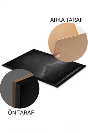 3 Parça Siyah Çerçeve Görünümlü MDF Poster Tablo Seti - Set 17