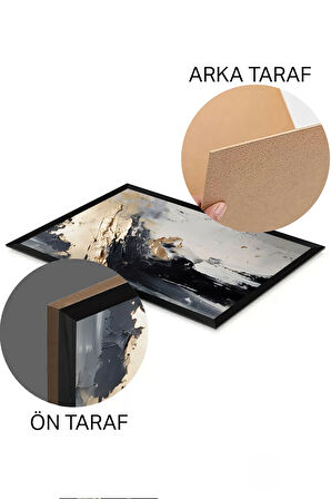 3 Parça Siyah Çerçeve Görünümlü MDF Poster Tablo Seti - Set 20