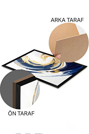 3 Parça Siyah Çerçeve Görünümlü MDF Poster Tablo Seti - Set 22