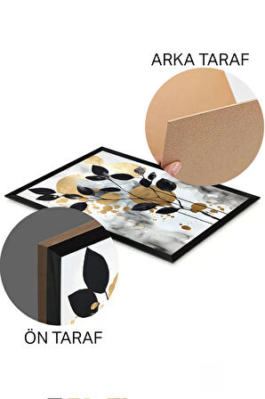 3 Parça Siyah Çerçeve Görünümlü MDF Poster Tablo Seti - Set 27