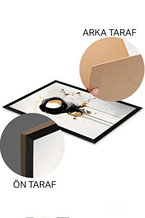 3 Parça Siyah Çerçeve Görünümlü MDF Poster Tablo Seti - Set 28