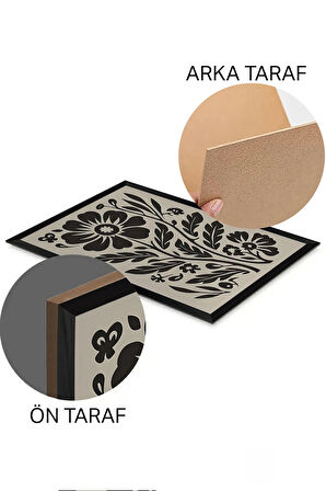 3 Parça Siyah Çerçeve Görünümlü MDF Poster Tablo Seti - Set 30