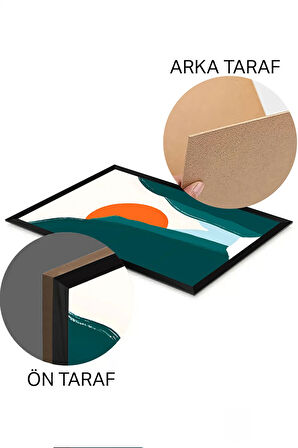 3 Parça Siyah Çerçeve Görünümlü MDF Poster Tablo Seti - Set 32