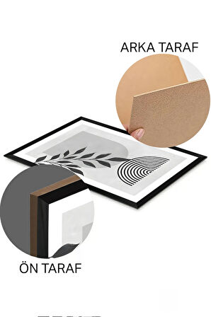 3 Parça Siyah Çerçeve Görünümlü MDF Poster Tablo Seti - Set 34