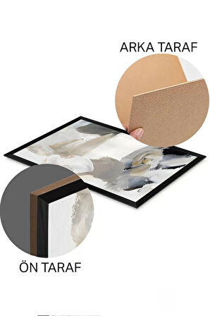 3 Parça Siyah Çerçeve Görünümlü MDF Poster Tablo Seti - Set 36