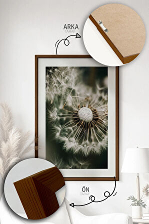 Tek Parça Kahverengi Gerçek Ahşap Çerçeveli Tablo Seti - Model 2