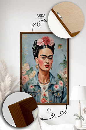 Tek Parça Kahverengi Gerçek Ahşap Çerçeveli Tablo Seti - Model 11