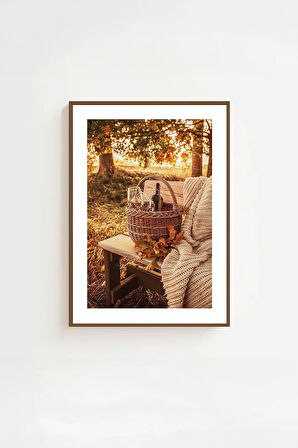 Tek Parça Kahverengi Gerçek Ahşap Çerçeveli Tablo Seti - Model 12