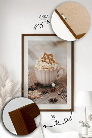 Tek Parça Kahverengi Gerçek Ahşap Çerçeveli Tablo Seti - Model 16