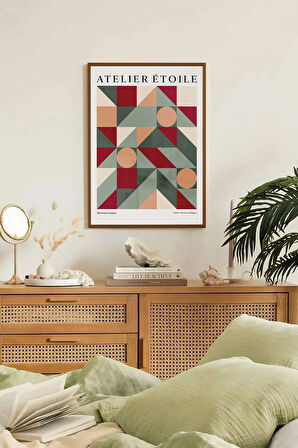 Tek Parça Kahverengi Gerçek Ahşap Çerçeveli Tablo Seti - Model 17