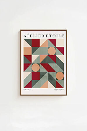 Tek Parça Kahverengi Gerçek Ahşap Çerçeveli Tablo Seti - Model 17