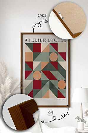 Tek Parça Kahverengi Gerçek Ahşap Çerçeveli Tablo Seti - Model 17