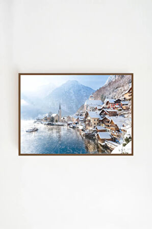 Tek Parça Kahverengi Gerçek Ahşap Çerçeveli Tablo Seti - Model 19