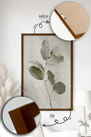 Tek Parça Kahverengi Gerçek Ahşap Çerçeveli Tablo Seti - Model 21