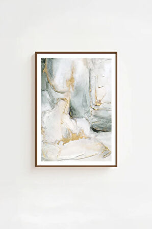 Tek Parça Kahverengi Gerçek Ahşap Çerçeveli Tablo Seti - Model 23