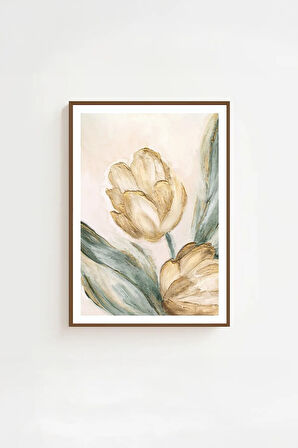 Tek Parça Kahverengi Gerçek Ahşap Çerçeveli Tablo Seti - Model 24