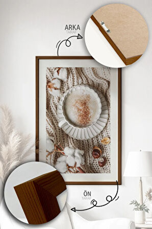 Tek Parça Kahverengi Gerçek Ahşap Çerçeveli Tablo Seti - Model 29