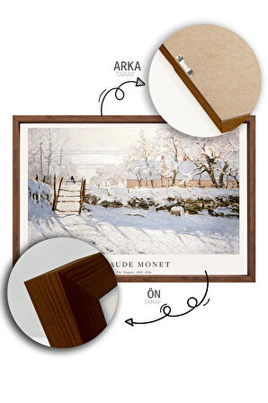 Tek Parça Kahverengi Gerçek Ahşap Çerçeveli Tablo Seti - Model 34