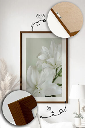 Tek Parça Kahverengi Gerçek Ahşap Çerçeveli Tablo Seti - Model 36