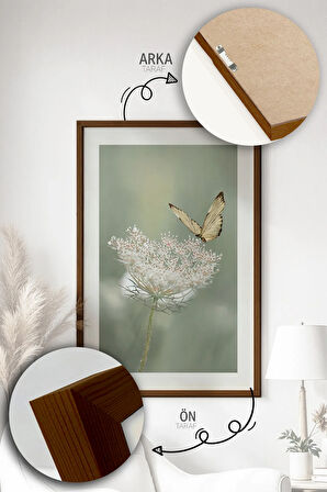 Tek Parça Kahverengi Gerçek Ahşap Çerçeveli Tablo Seti - Model 37