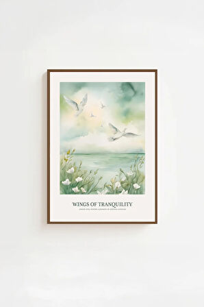 Tek Parça Kahverengi Gerçek Ahşap Çerçeveli Tablo Seti - Model 39