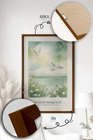 Tek Parça Kahverengi Gerçek Ahşap Çerçeveli Tablo Seti - Model 39