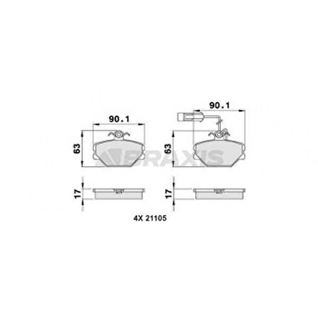 Tofas On Fren Balatası Tempra 1,6 Tipo 1,4 1,6 - Braxıs Ab0088
