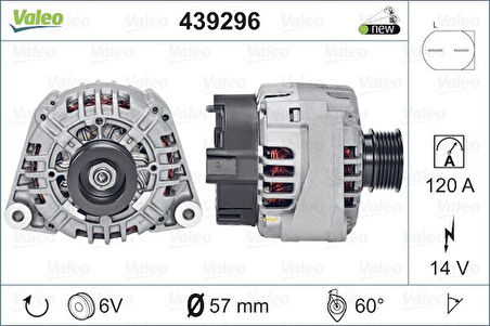 Mercedes Alternator (14v 120a) C-Class W203 00>02 Cl203 01>02 S203 01>02 - Valeo 439296