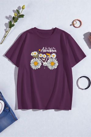 Adventures Baskılı Tasarım Tshirt